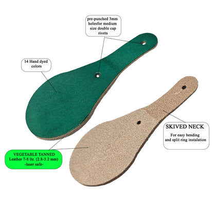 Vegetable Tanned Leather Keychain DIY Kit –Hand Dyed in 14 Colors