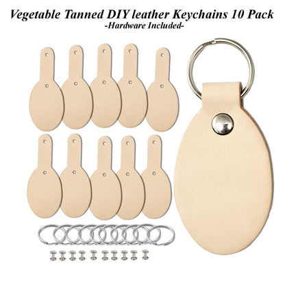 DIY Leather Keychains Kit–Blank Vegetable-Tanned