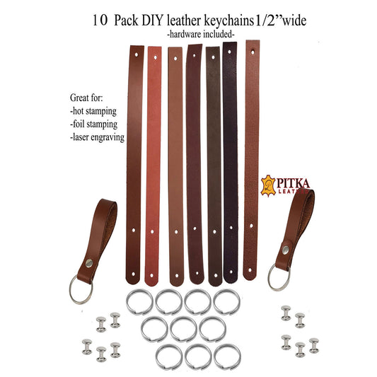 Selected colors DIY leather keychains kit-hardware included