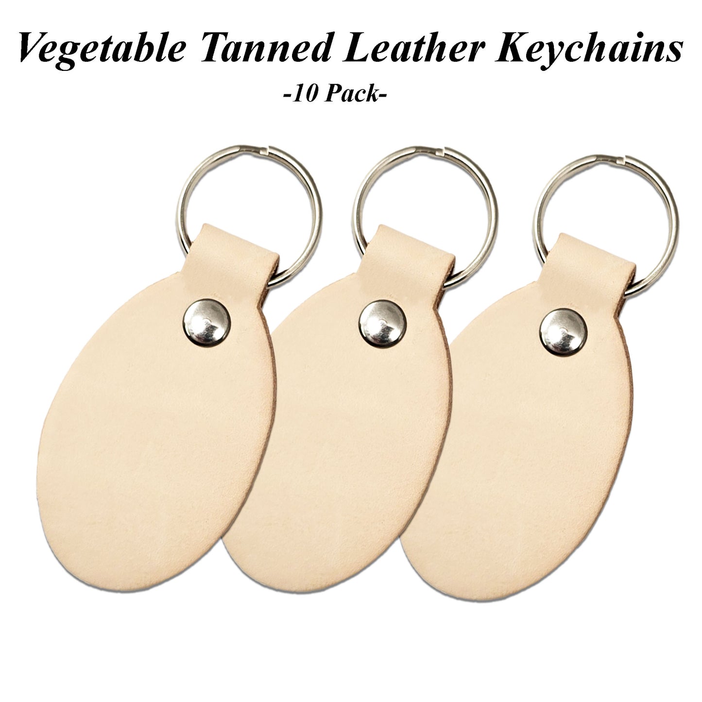 Veg-Tanned Leather Key Fobs for Stamping & Personalization