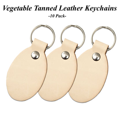 Veg-Tanned Leather Key Fobs for Stamping & Personalization