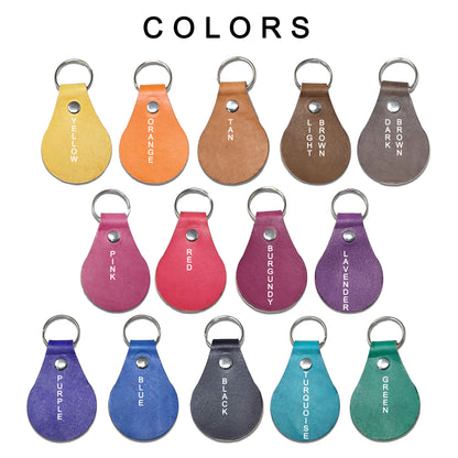 Vegetable Tanned Leather Keychains Pack of 10 | Hand Dyed Keyrings for Engraving, Stamping & Customization