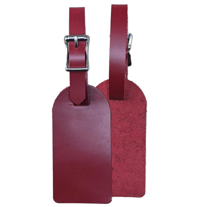 Full Grain Leather Travel Luggage Tags with Buckle Strap