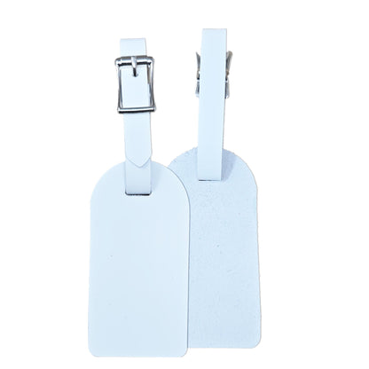 Full Grain Leather Travel Luggage Tags with Buckle Strap