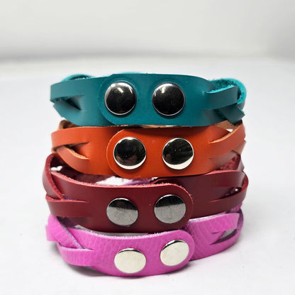 DIY Leather Bracelet Kit – 8 Pack Adjustable Mystery Braid Leather Wristband