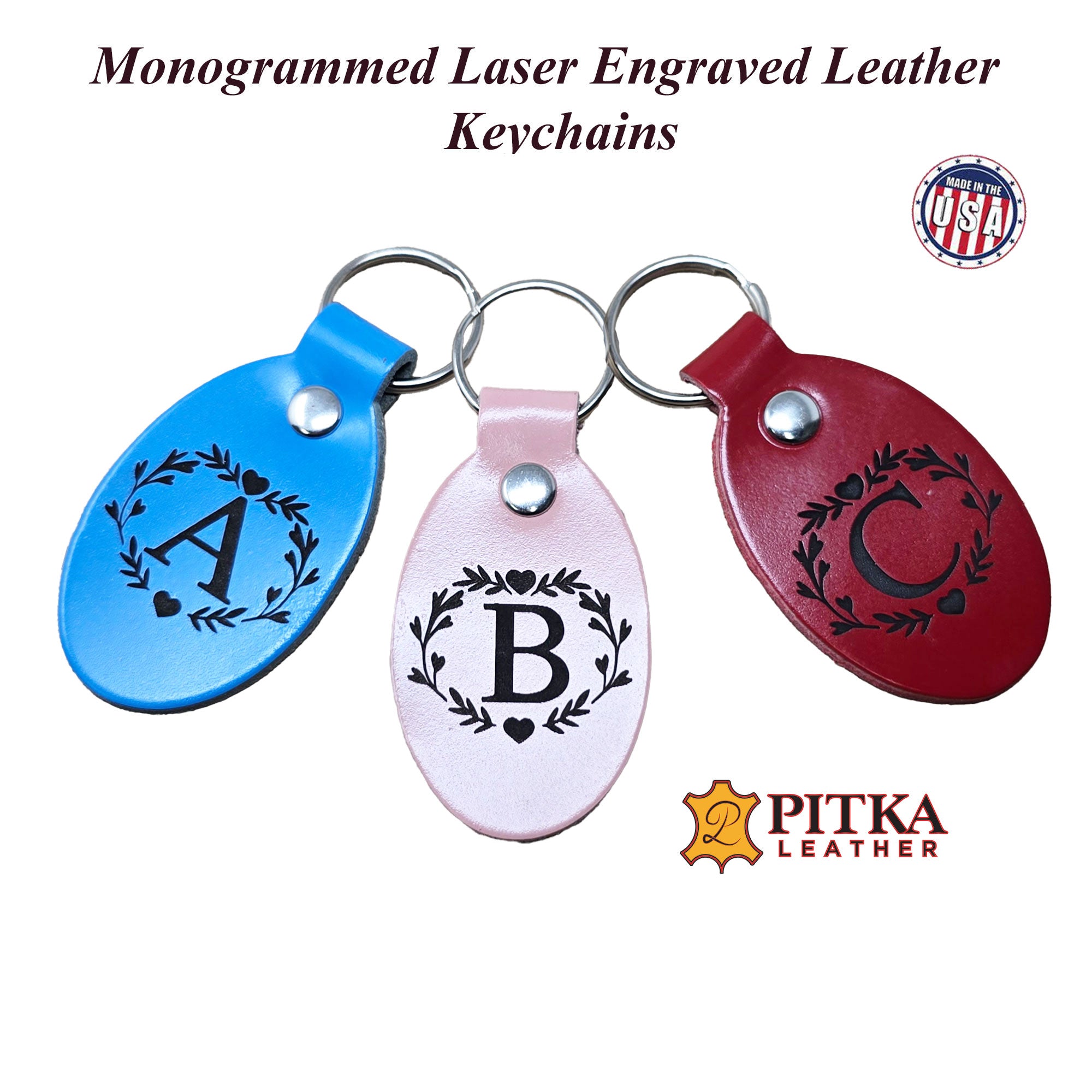 Personalized Monogram Keyring – Handmade Laser Engraved Keychains ...