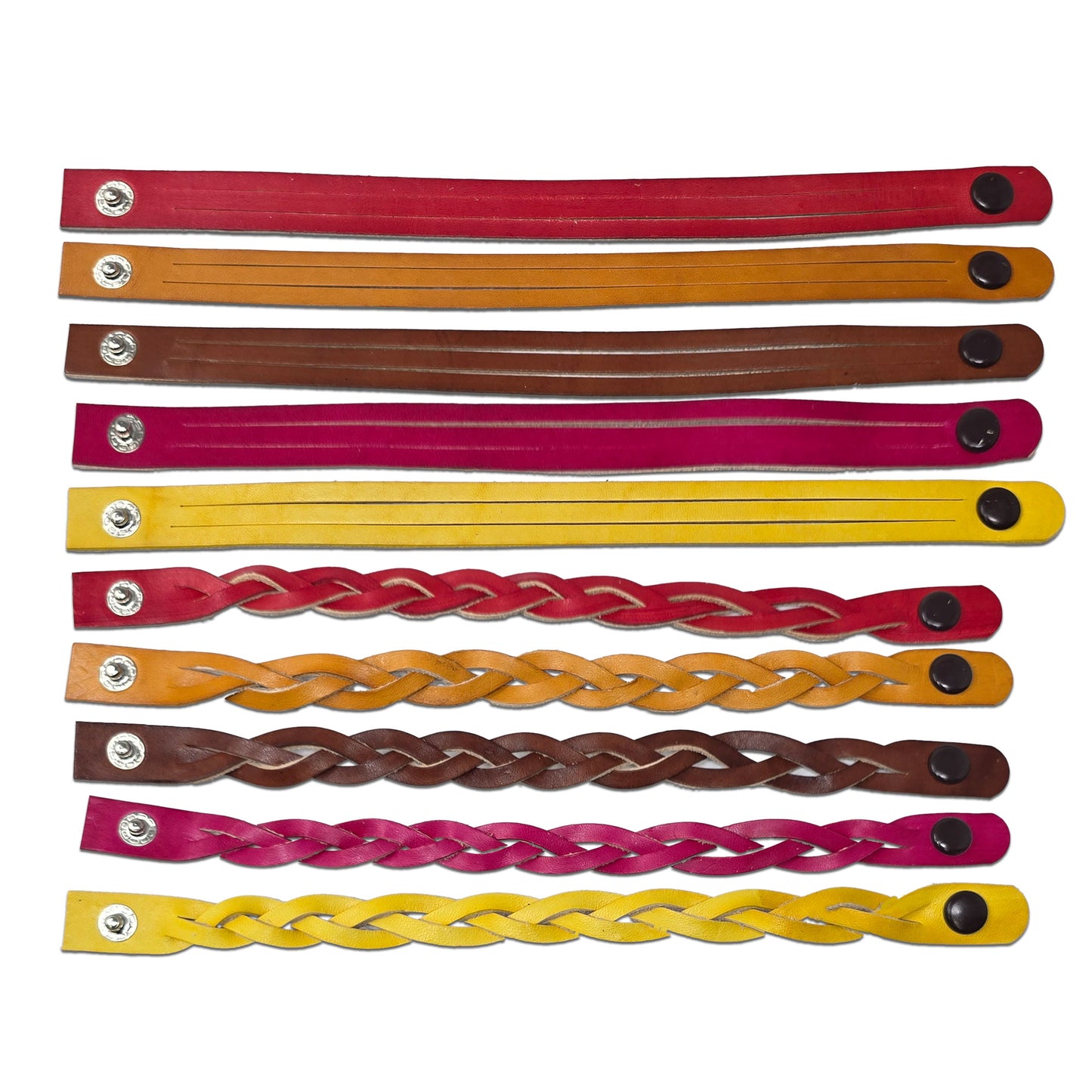 Leather bracelet making kit for beginners with 8 straps and 10 dye colors  to choose from
