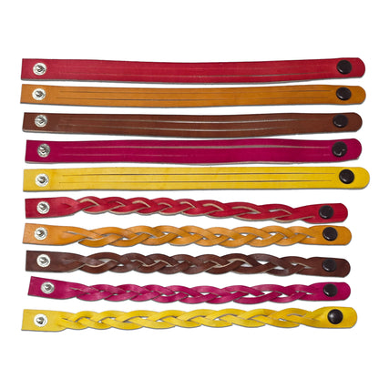 Leather bracelet making kit for beginners with 8 straps and 10 dye colors  to choose from