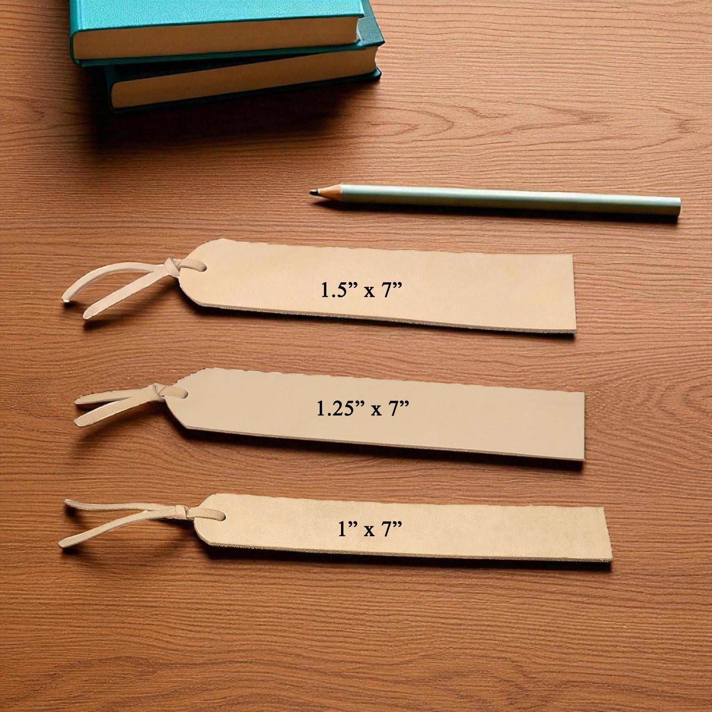5 Pack Leather Bookmarks - Natural Vegetable Tanned Leather – Blank Bookmark for Stamping, Tooling, Painting, Engraving