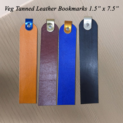 Blank Leather Bookmarks – Vegetable Tanned, 1.5" x 7.5", DIY Stamping & Engraving, 10 Colors (Pack of 4)