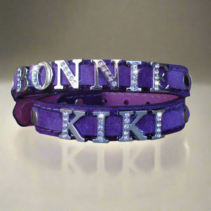 Soft leather puppy collar designed for comfort and safety, ideal for small, playful puppies, personalized