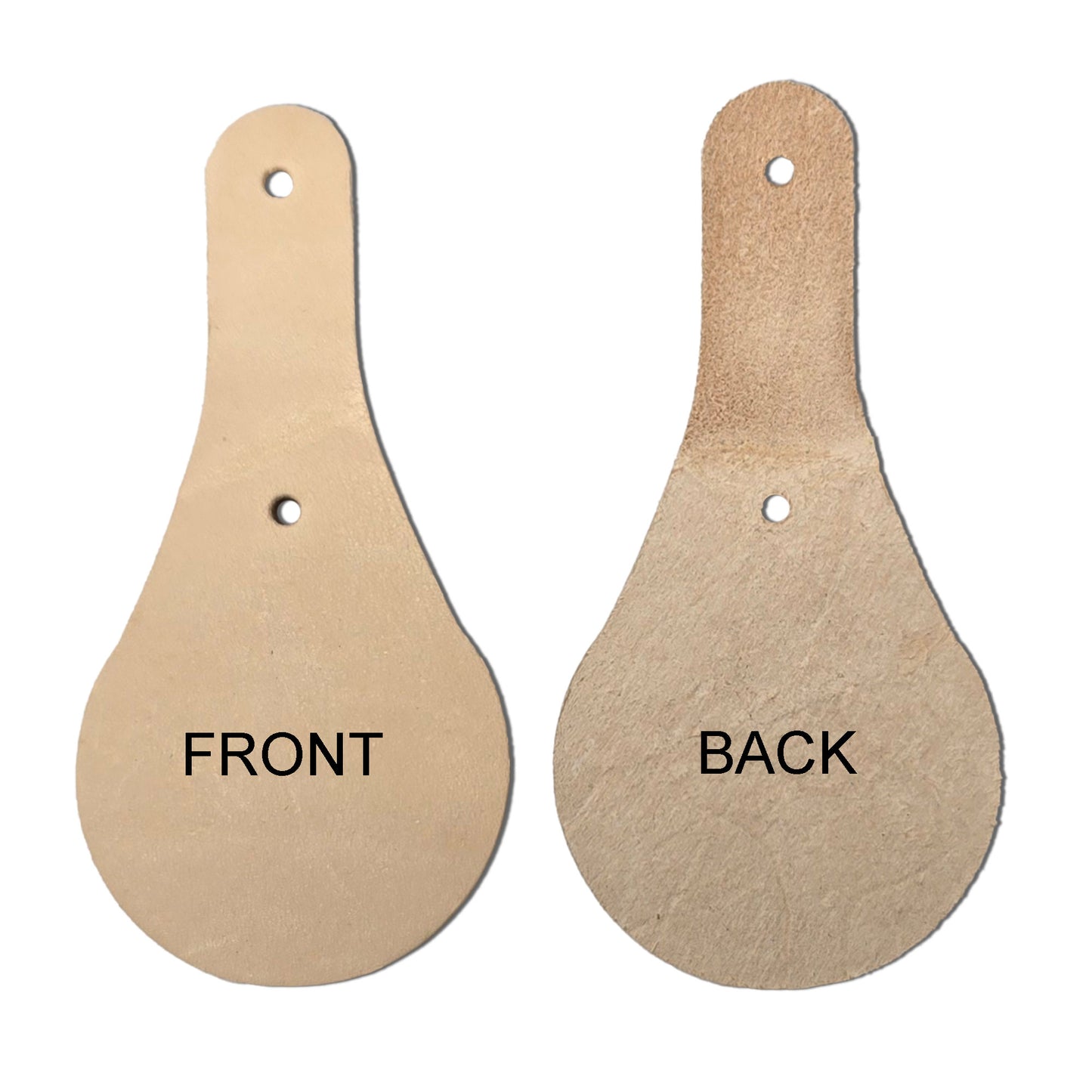 Teardrop Veg Tan Leather Keychain Kit – 10 Pack Blanks with Hardware