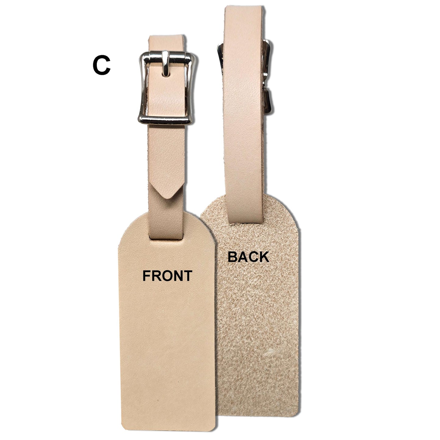 Natural Vegetable-Tanned Leather Luggage Tag Blanks – 2" x 4" | Stamping, Tooling & Engraving Ready