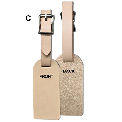 Natural Vegetable-Tanned Leather Luggage Tag Blanks – 2" x 4" | Stamping, Tooling & Engraving Ready