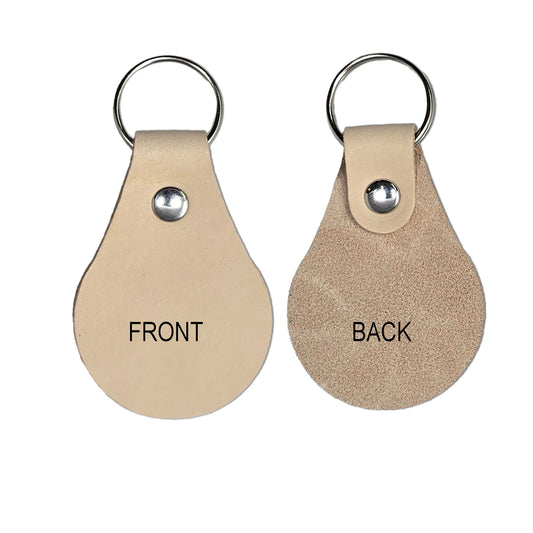 Teardrop Veg Tan Leather Keychains – 10 Pack Pre-Assembled