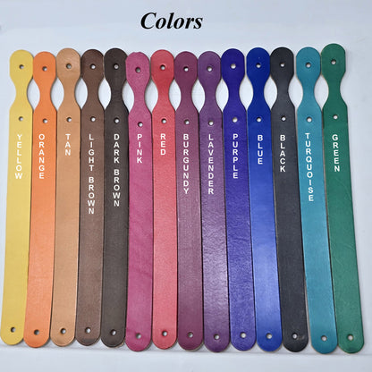 Vegetable Tanned Leather Keychains KIT Hand Dyed 3/4"-Pack of 10