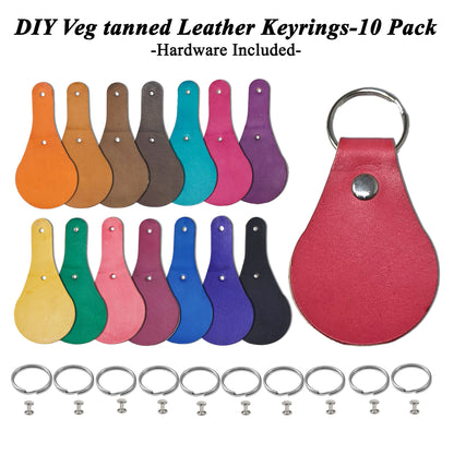 Vegetable Tanned Leather Keychain DIY Kit –Hand Dyed in 14 Colors