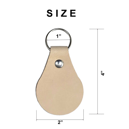 Teardrop Veg Tan Leather Keychains – 10 Pack Pre-Assembled