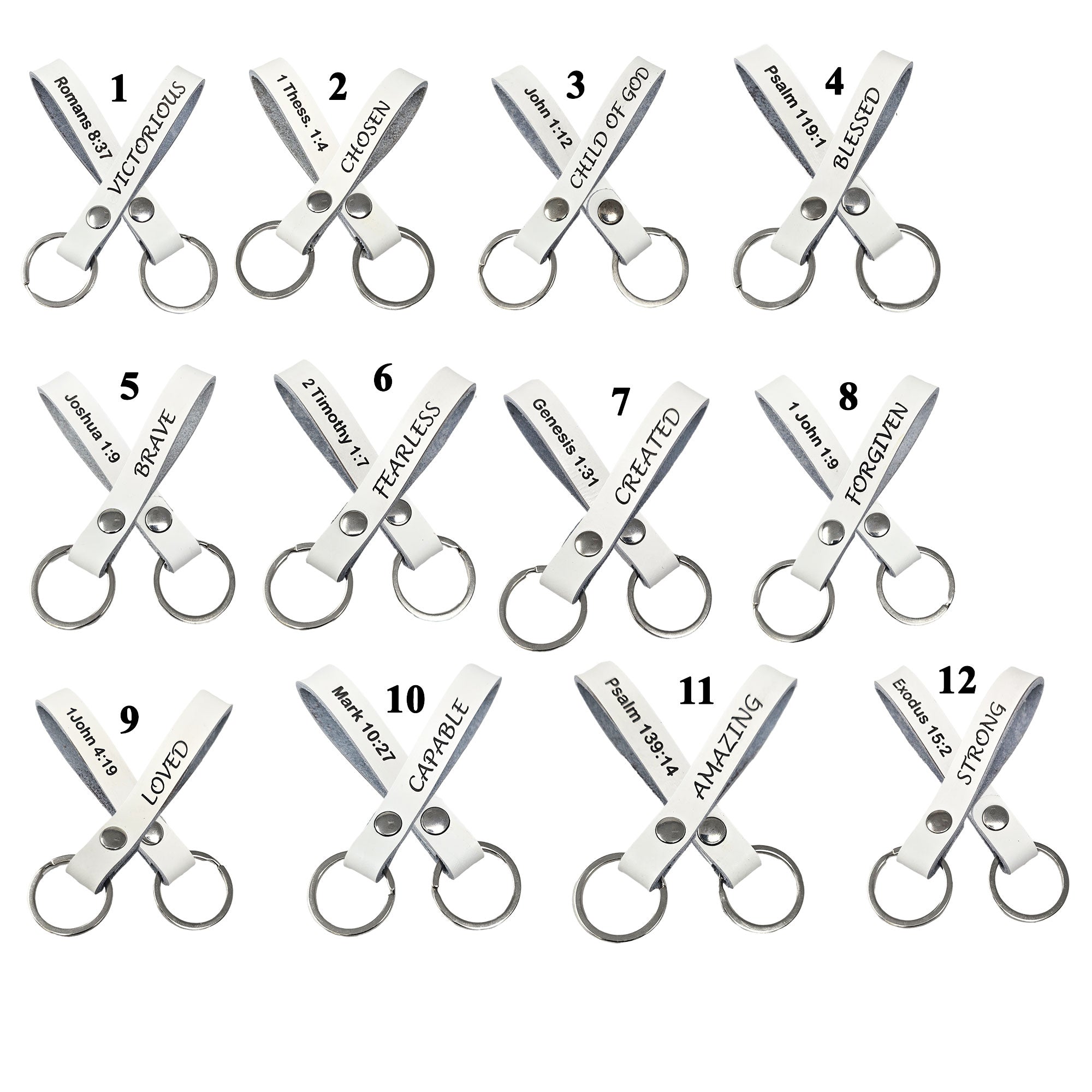 Bible Verse Leather Keychains-Laser Engraved-Religious Gifts – Pitka ...